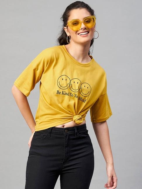 chimpanzee mustard printed t-shirt