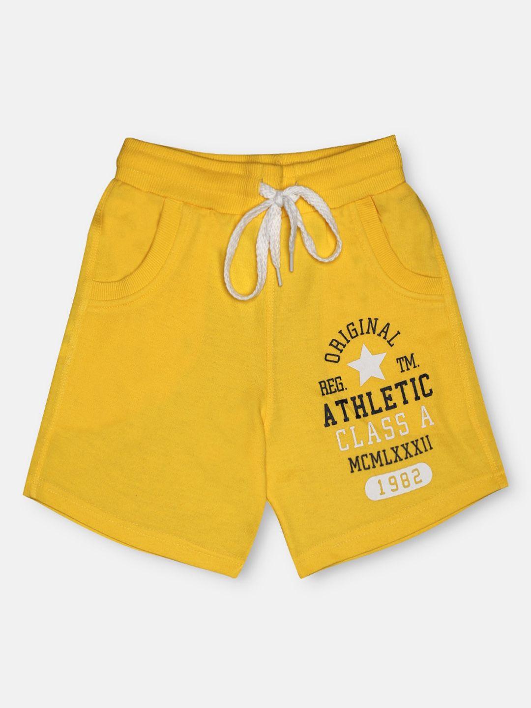 chimprala boys yellow printed outdoor antimicrobial technology cotton shorts