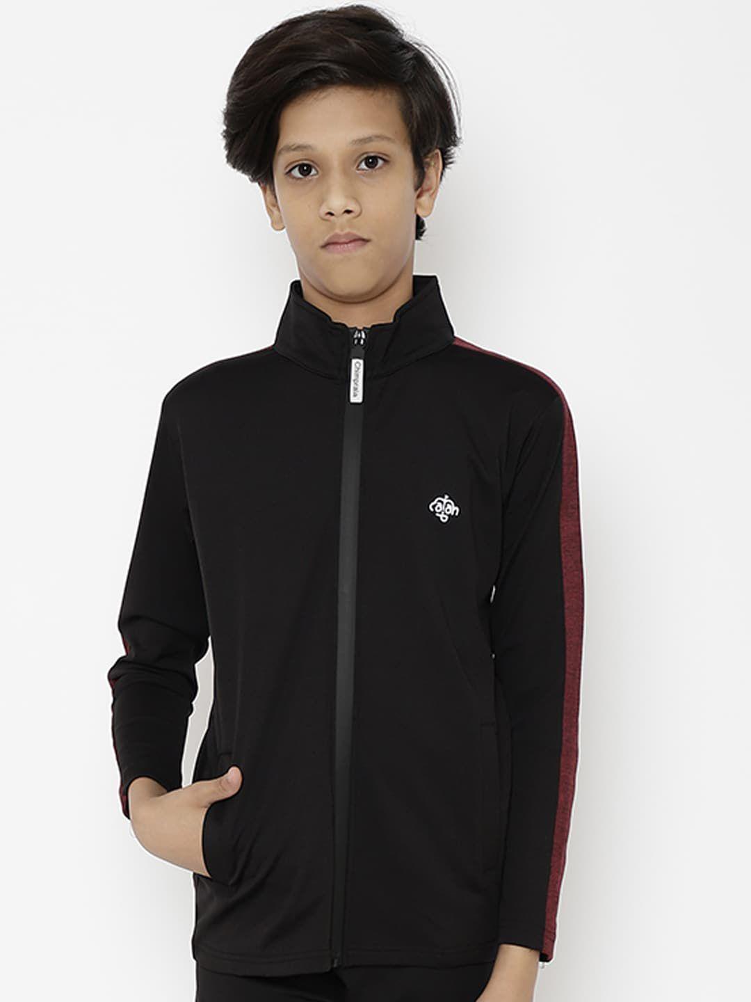 chimprala boys black colourblocked sporty jacket