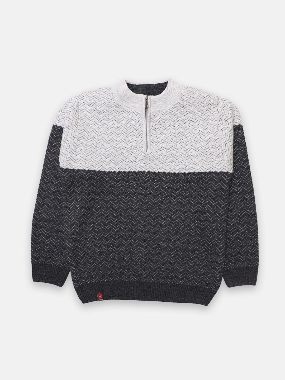 chimprala boys grey colourblocked pullover