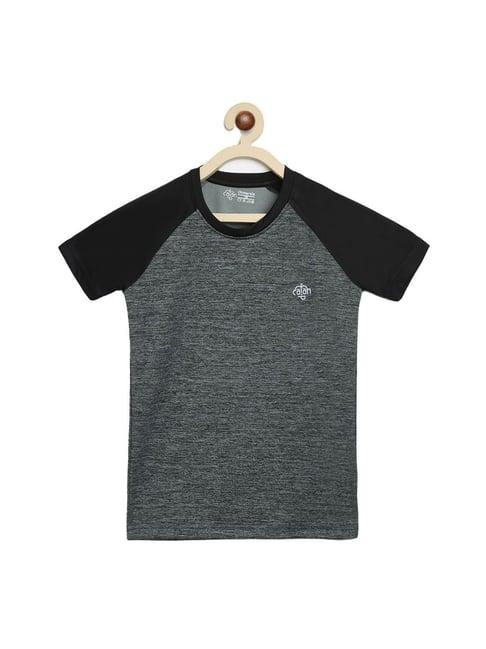 chimprala kids grey & black textured t-shirt