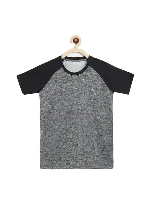 chimprala kids grey & black textured t-shirt