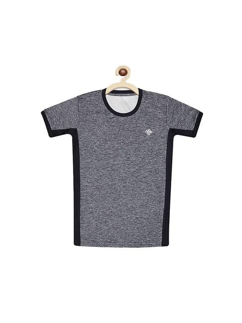 chimprala kids grey & black textured t-shirt