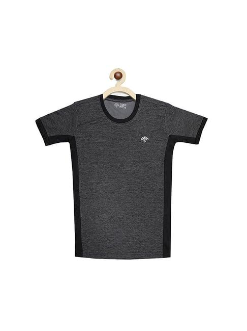 chimprala kids grey & black textured t-shirt