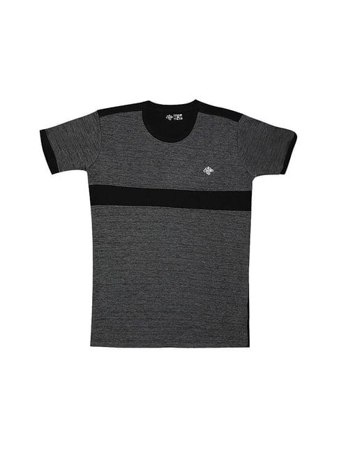 chimprala kids grey & black textured t-shirt