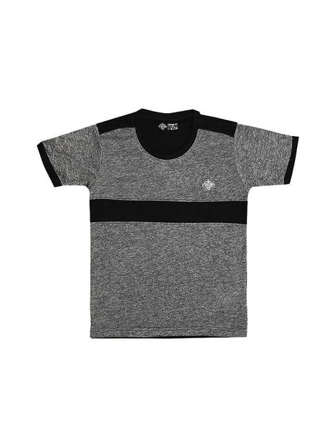 chimprala kids grey & black textured t-shirt