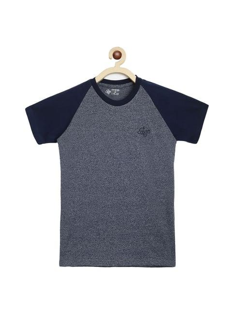 chimprala kids grey & blue textured t-shirt