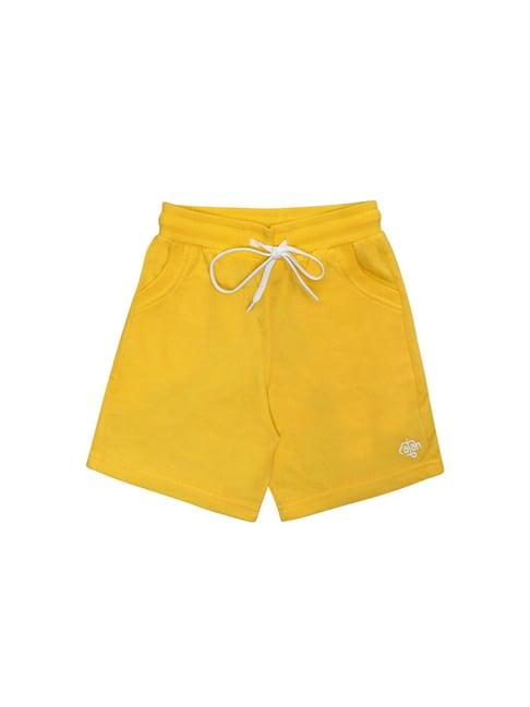 chimprala kids yellow solid shorts