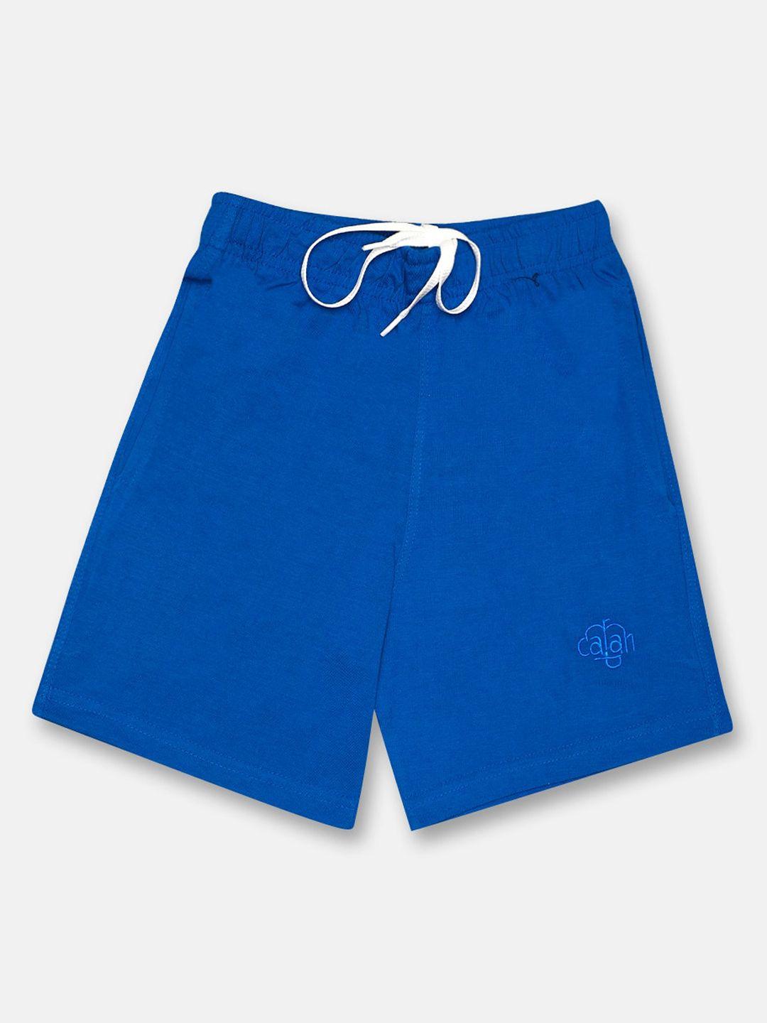 chimprala unisex kids blue mid-rise regular shorts