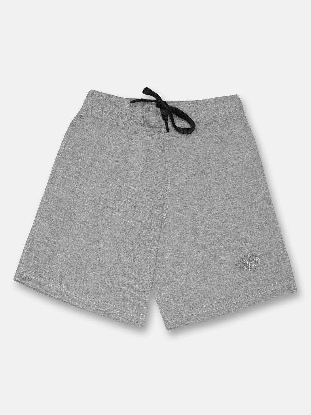 chimprala unisex kids grey mid-rise regular shorts