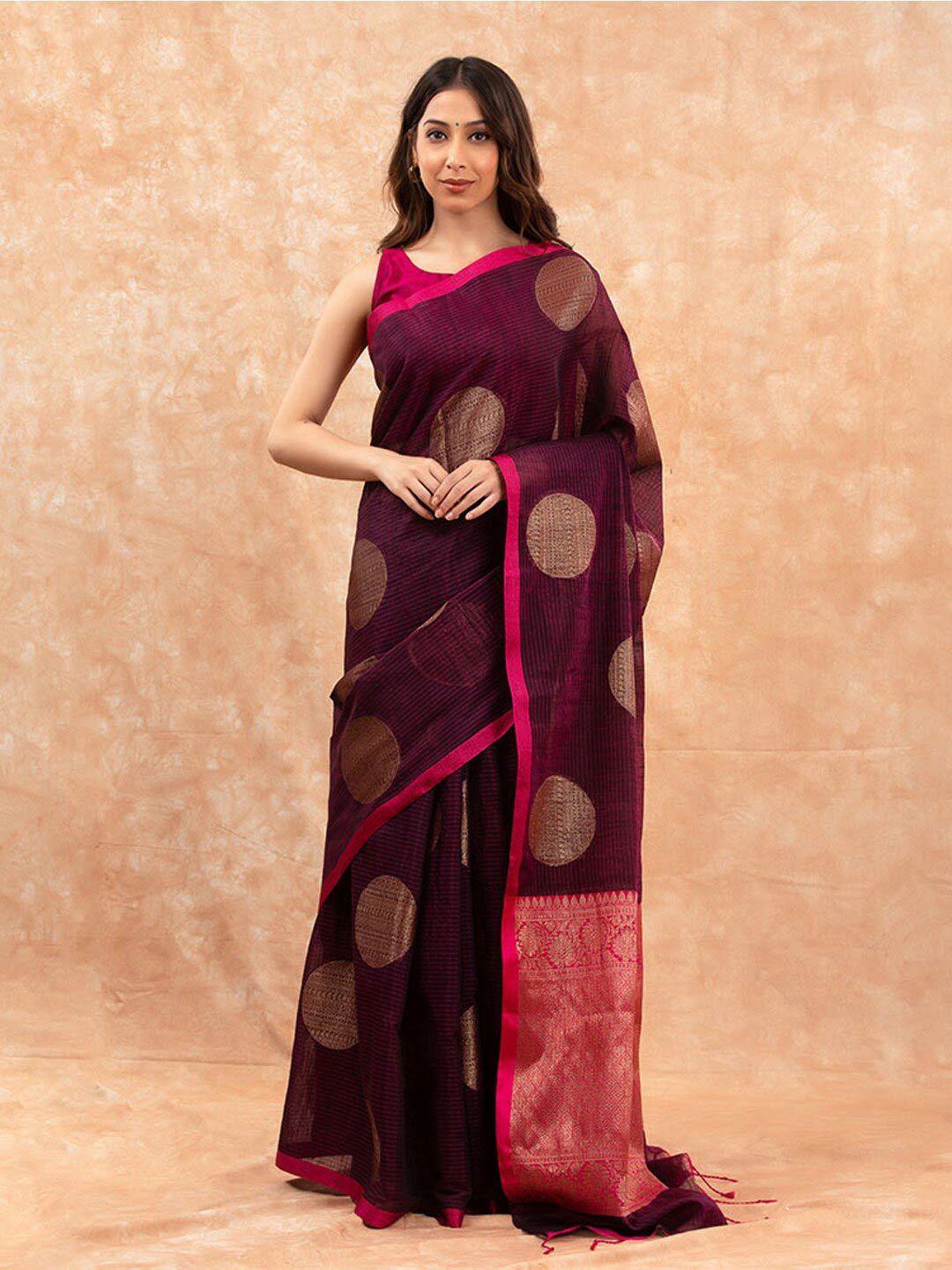 chinaya banaras ethnic motifs woven design zari pure cotton banarasi saree