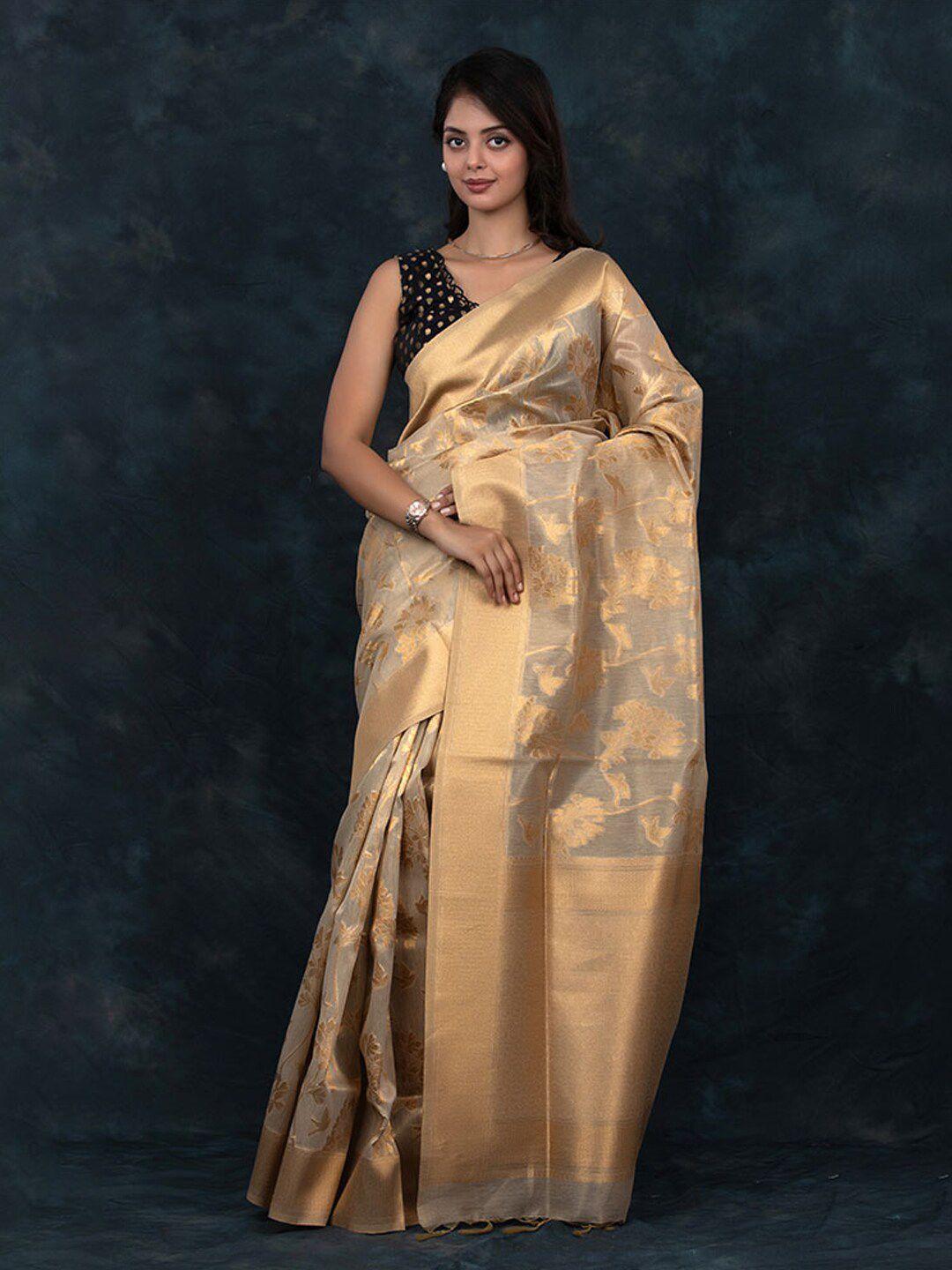 chinaya banaras ethnic motifs woven design zari pure cotton banarasi saree