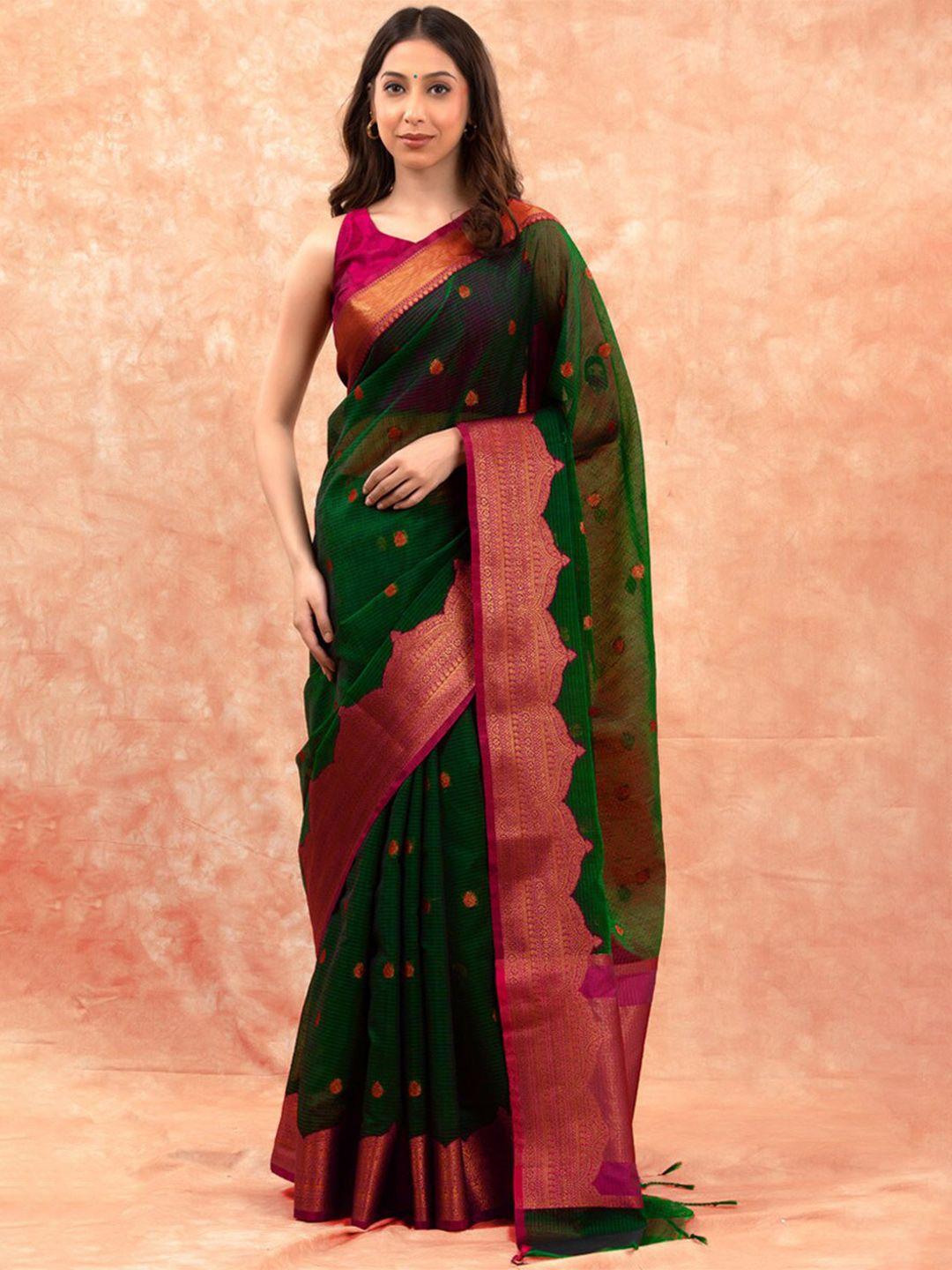 chinaya banaras ethnic motifs woven design zari pure cotton banarasi saree