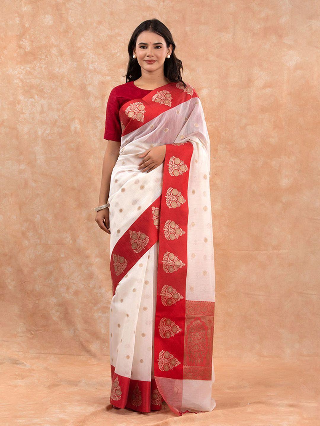 chinaya banaras ethnic motifs woven design zari pure cotton banarasi saree