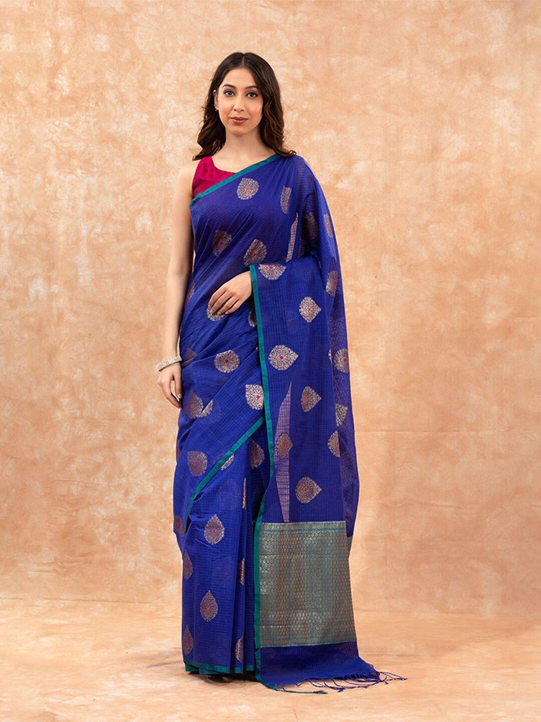 chinaya banaras ethnic motifs woven design zari pure cotton banarasi saree