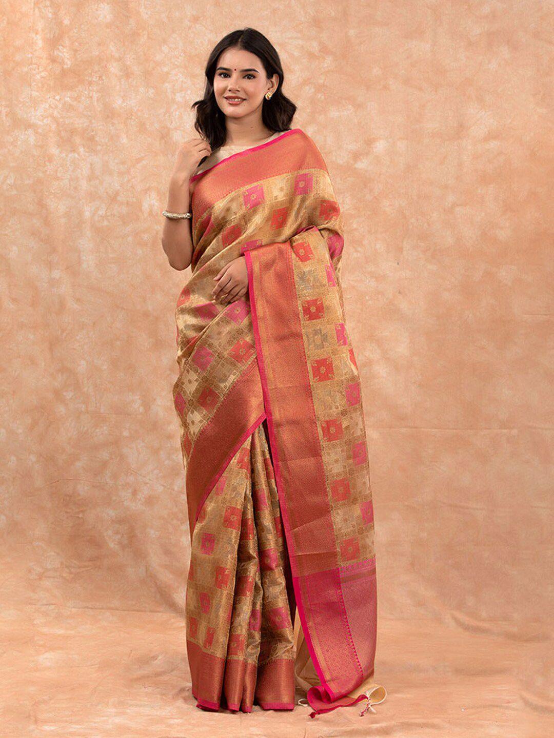 chinaya banaras ethnic motifs woven design zari pure cotton banarasi saree