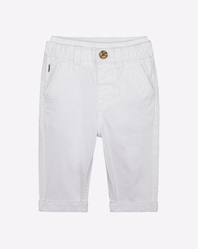 chinos with button closure