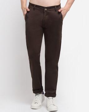 chinos with mid-rise waist