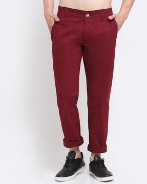 chinos with mid-rise waist