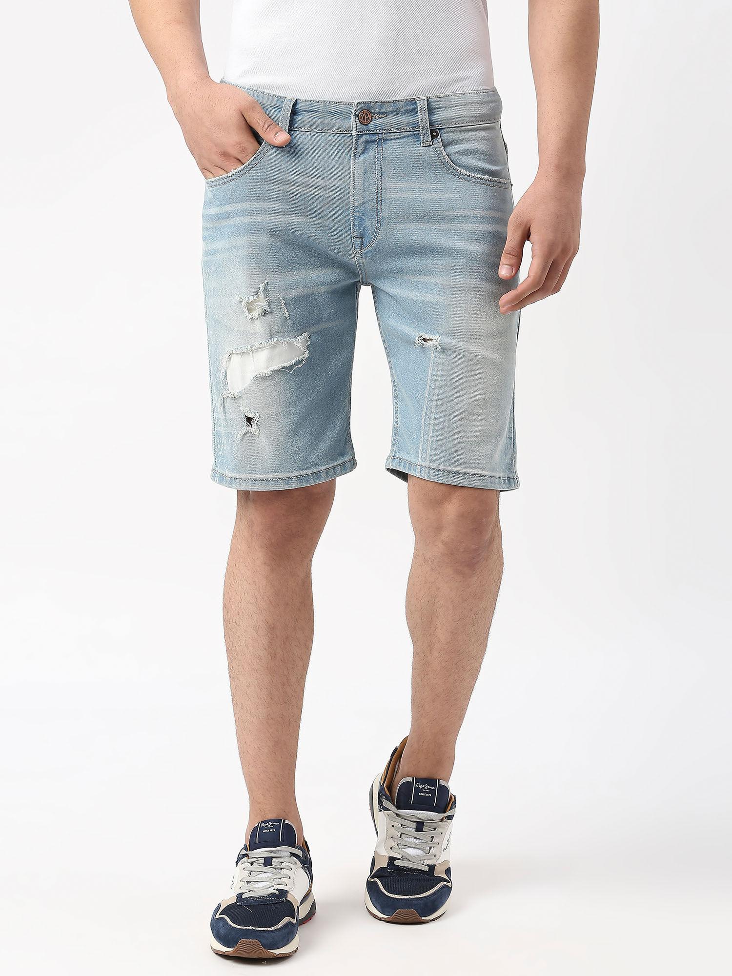 chinox regular fit mid waist shorts blue