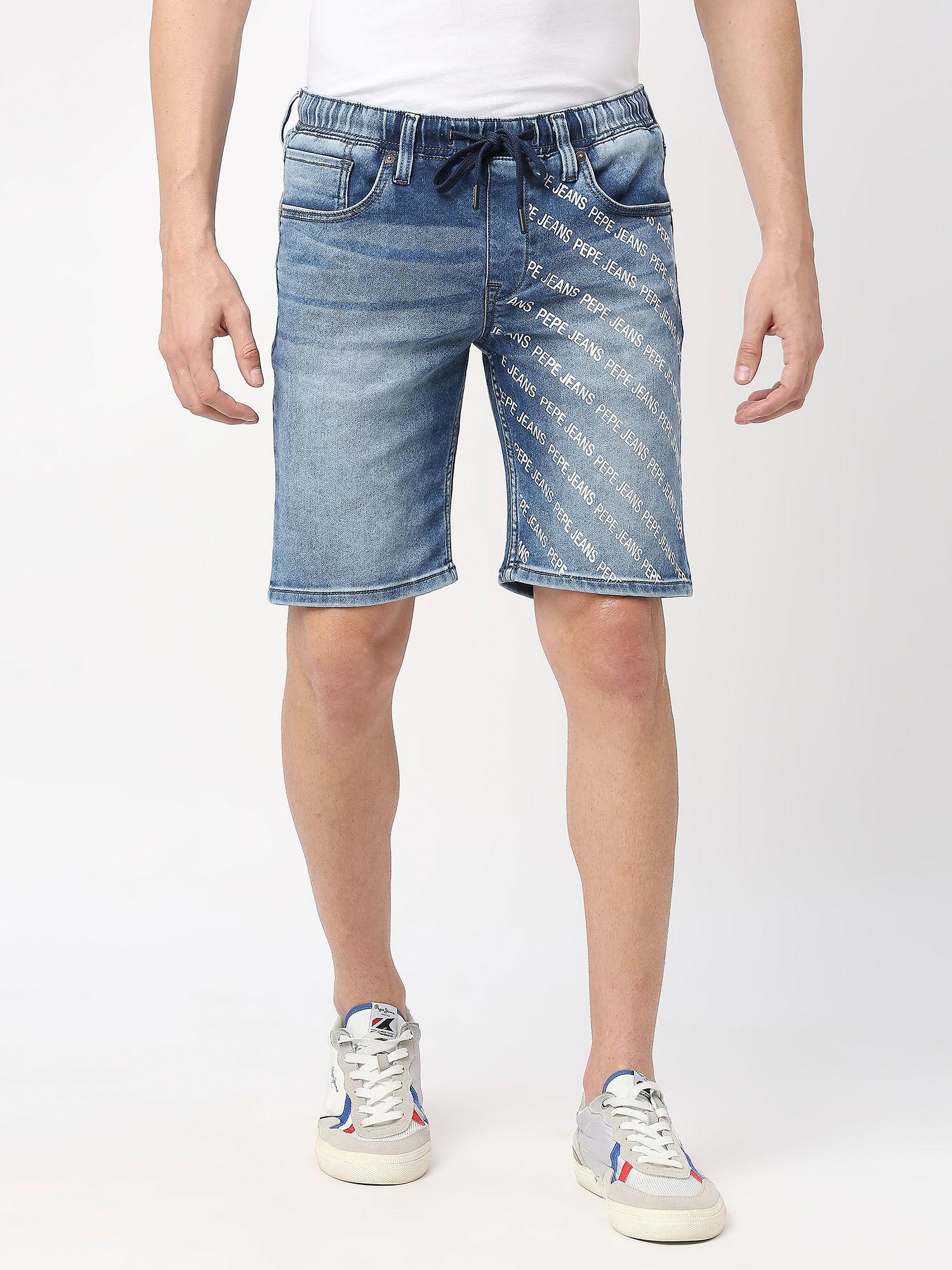 chinox regular fit mid waist shorts blue