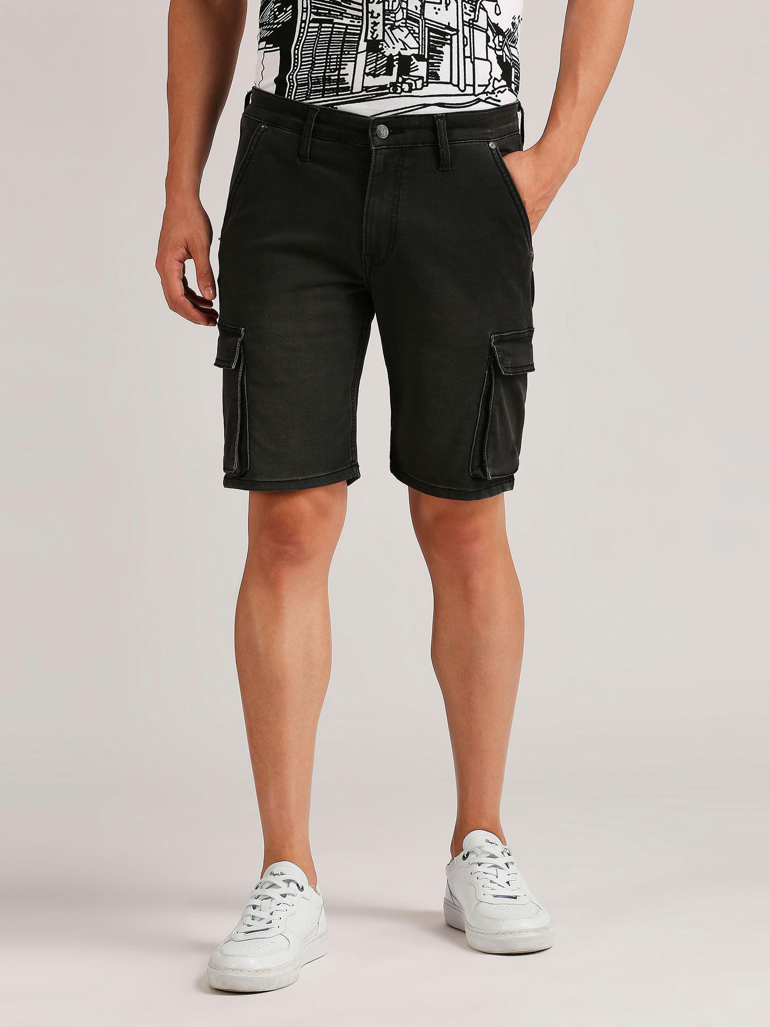 chinox relaxed fit mid waist shorts black