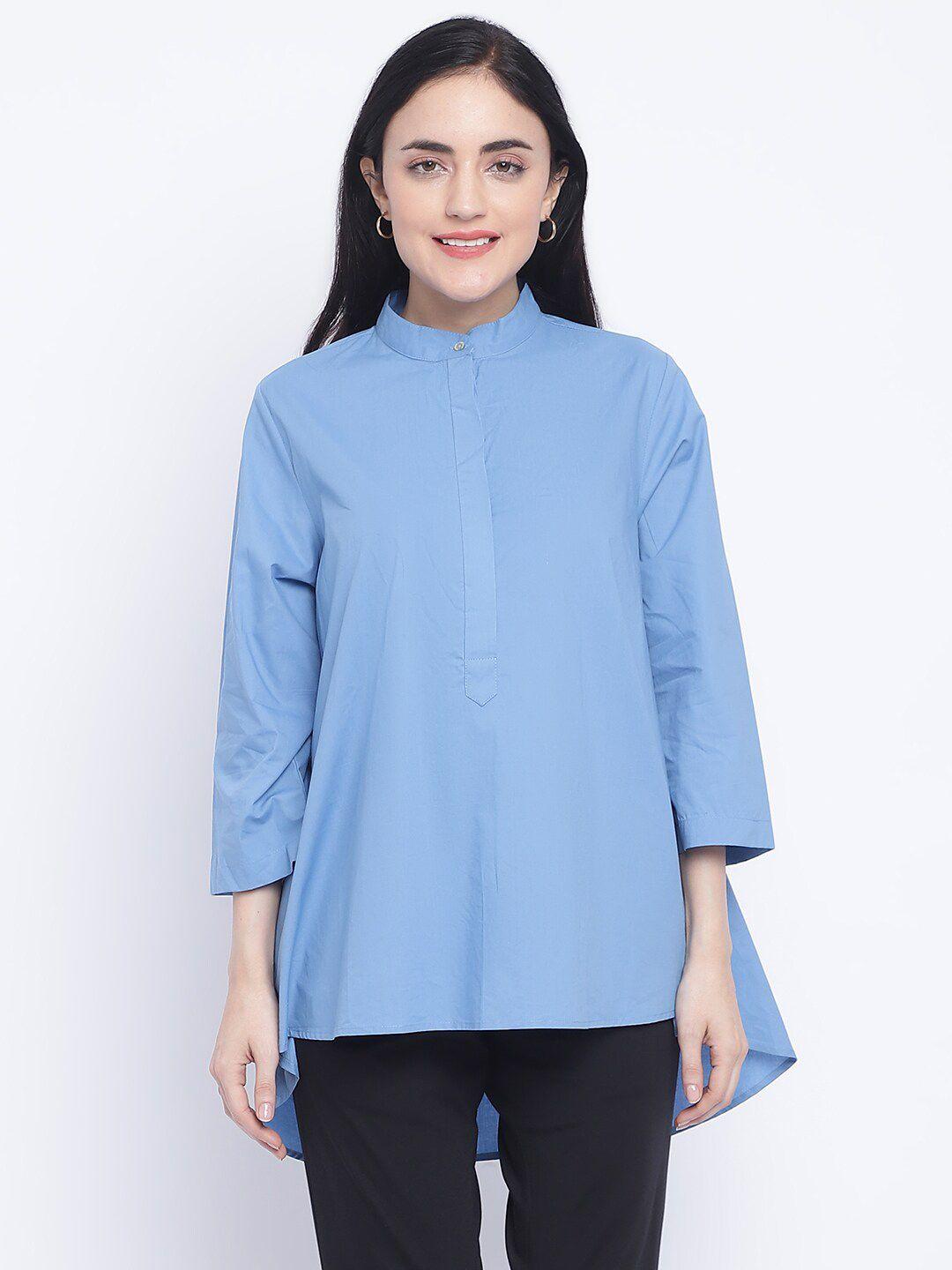 chique band collar cotton shirt