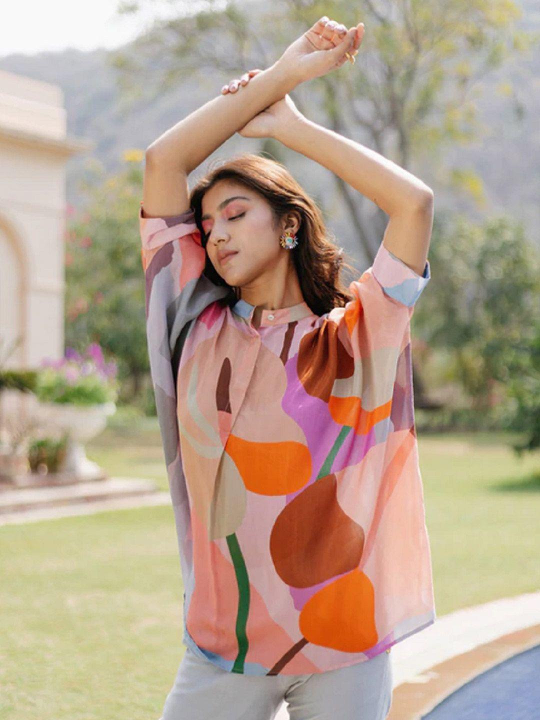 chique multi-coloured printed top