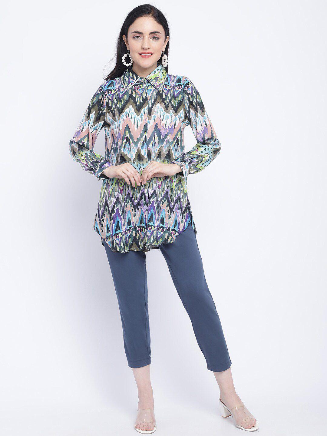 chique women multicoloured opaque printed casual shirt