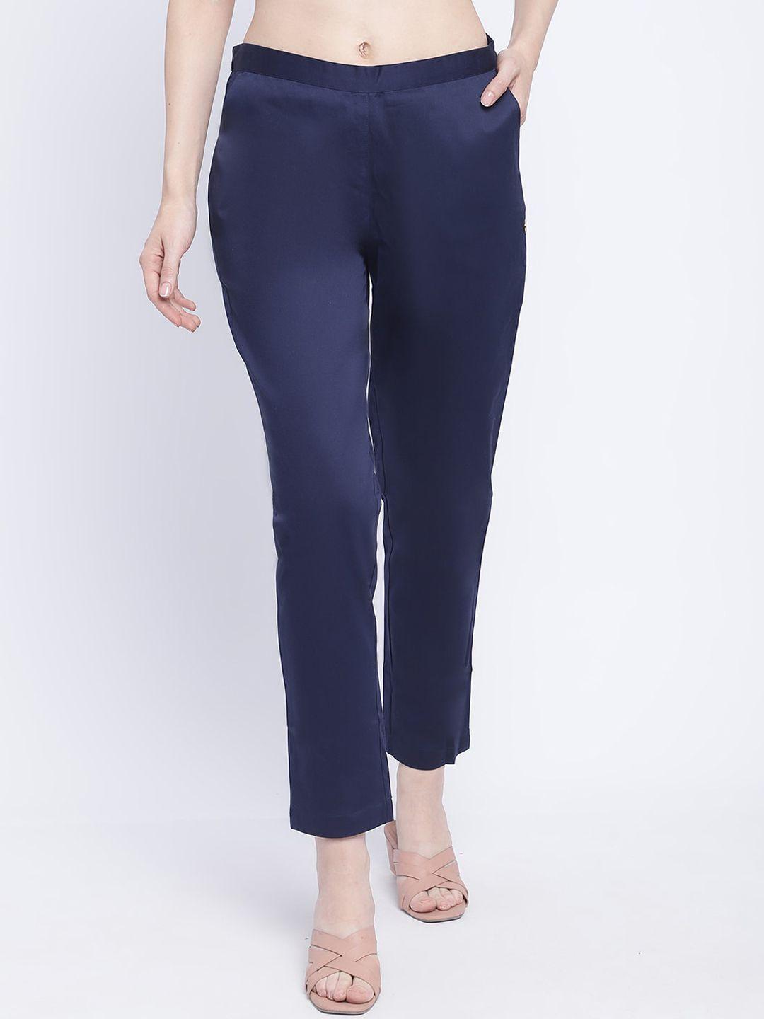 chique women navy blue trousers