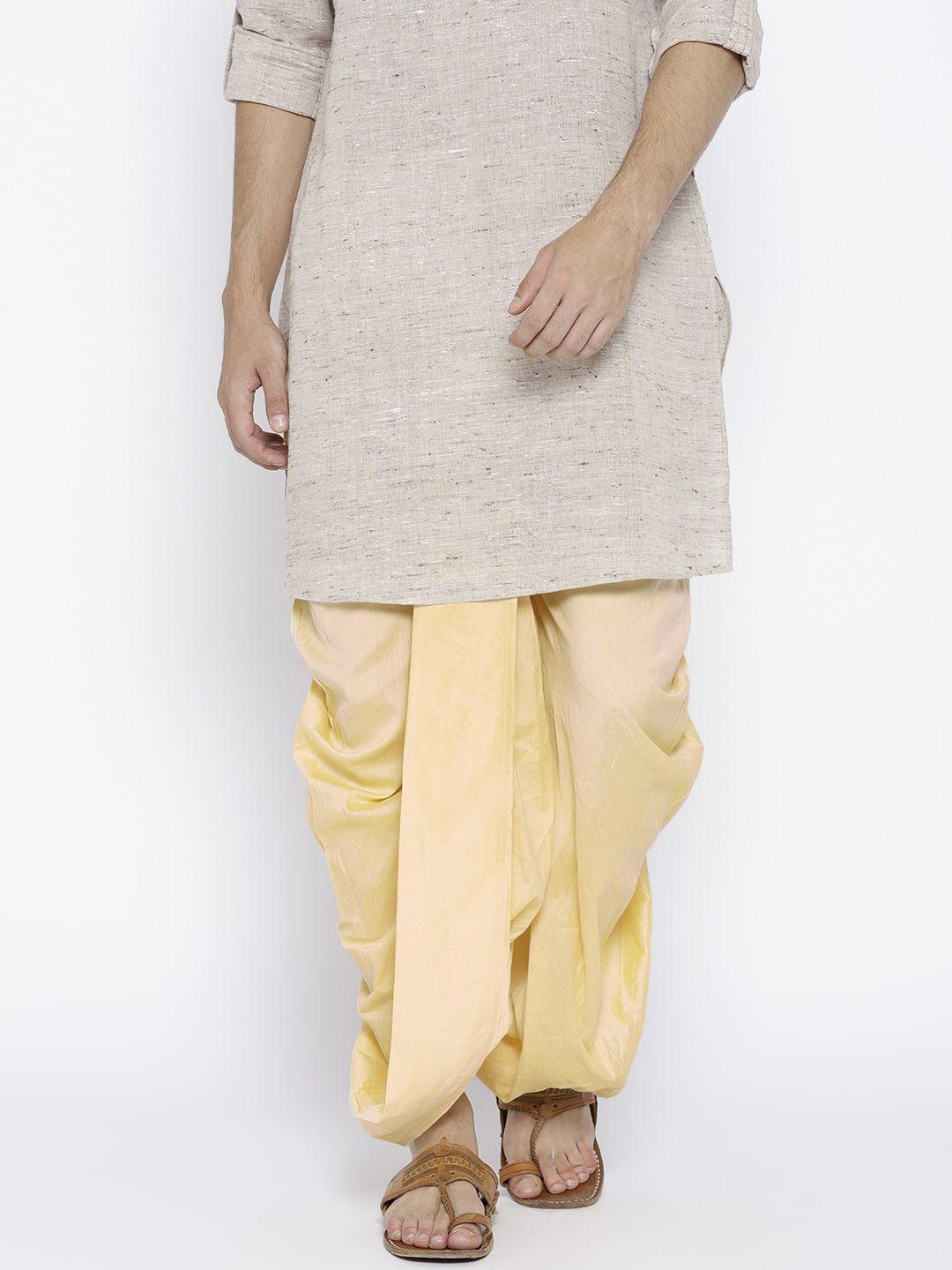 chitwan mohan cream-coloured solid dhoti pants