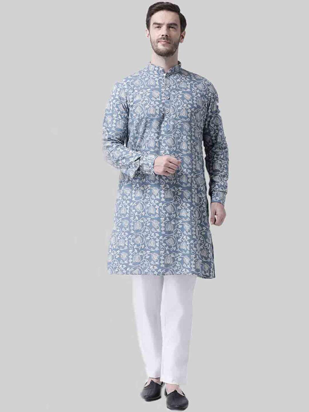 chitwan mohan floral printed pure cotton kurta with trousers