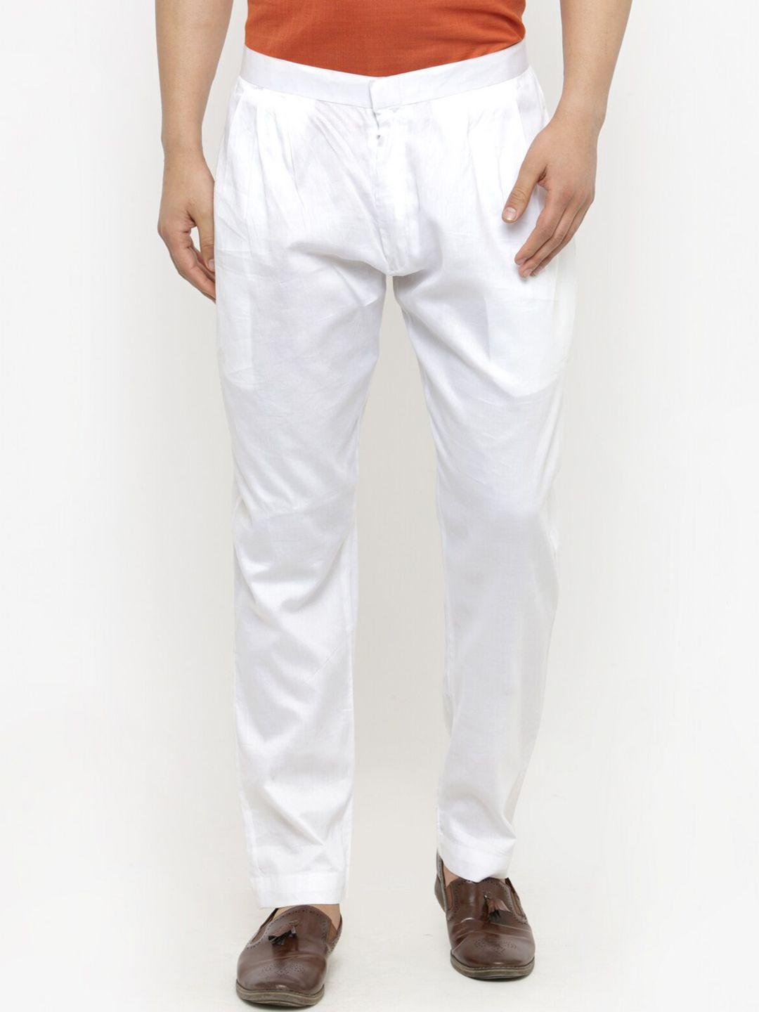 chitwan mohan men white solid pyjamas