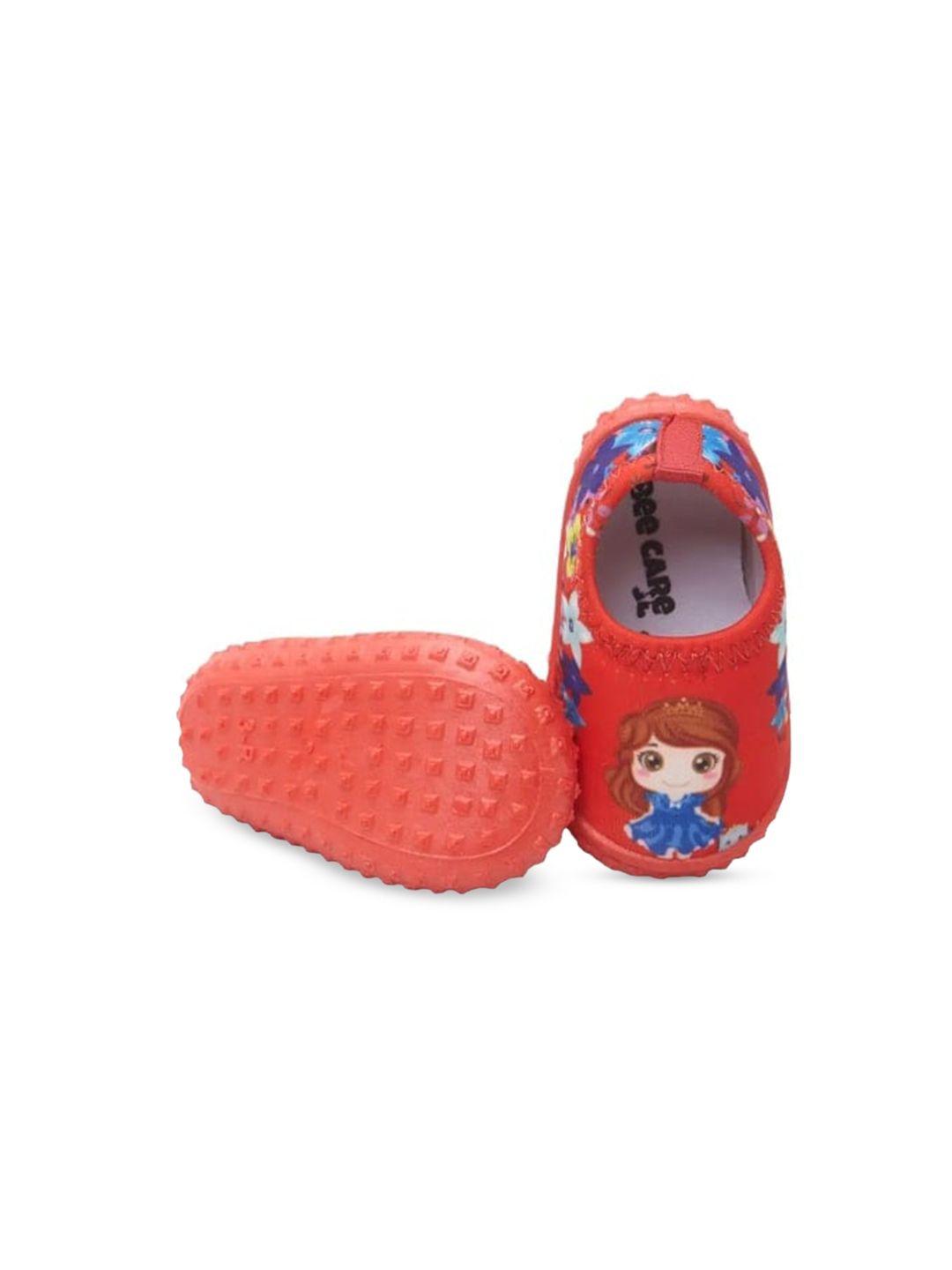 chiu infant kids red patterned cotton booties