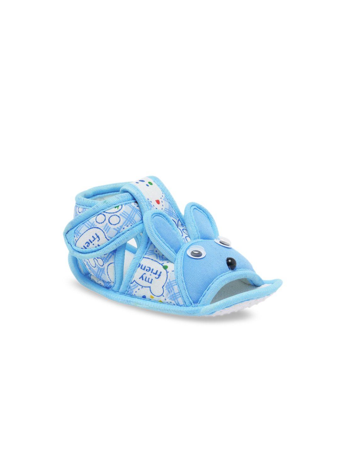 chiu kids blue printed booties