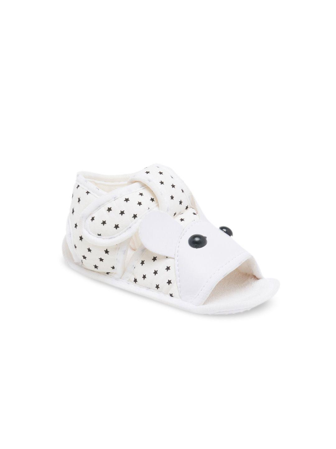 chiu kids white printed booties