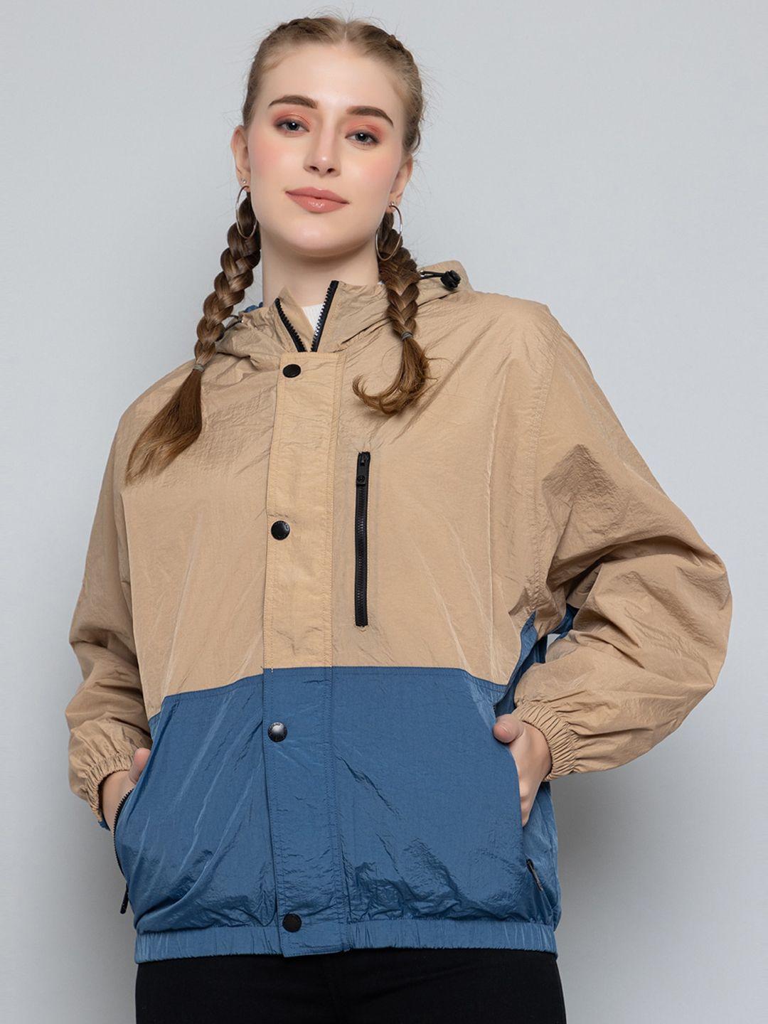 chkokko colourblocked windcheater dry fit hooded sporty jacket