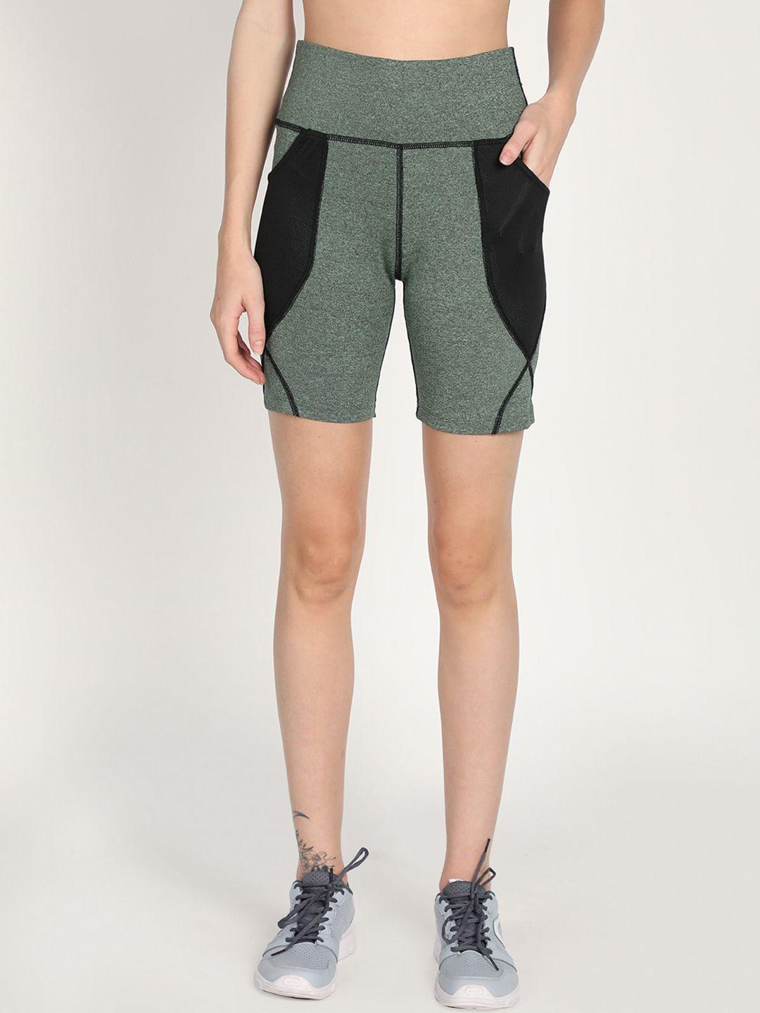 chkokko women colourblocked slip-on slim fit cycling sports shorts