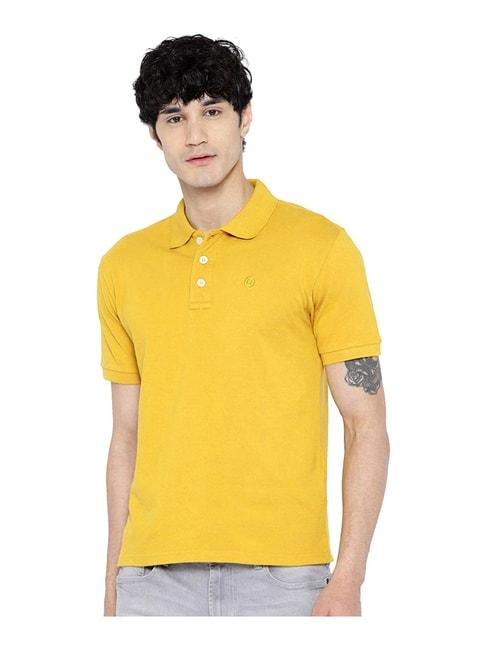 chkokko yellow regular fit polo t-shirt