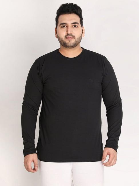 chkokko black cotton regular fit t-shirt