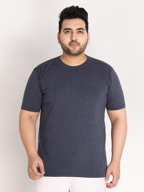 chkokko bluemelange cotton regular fit t-shirt