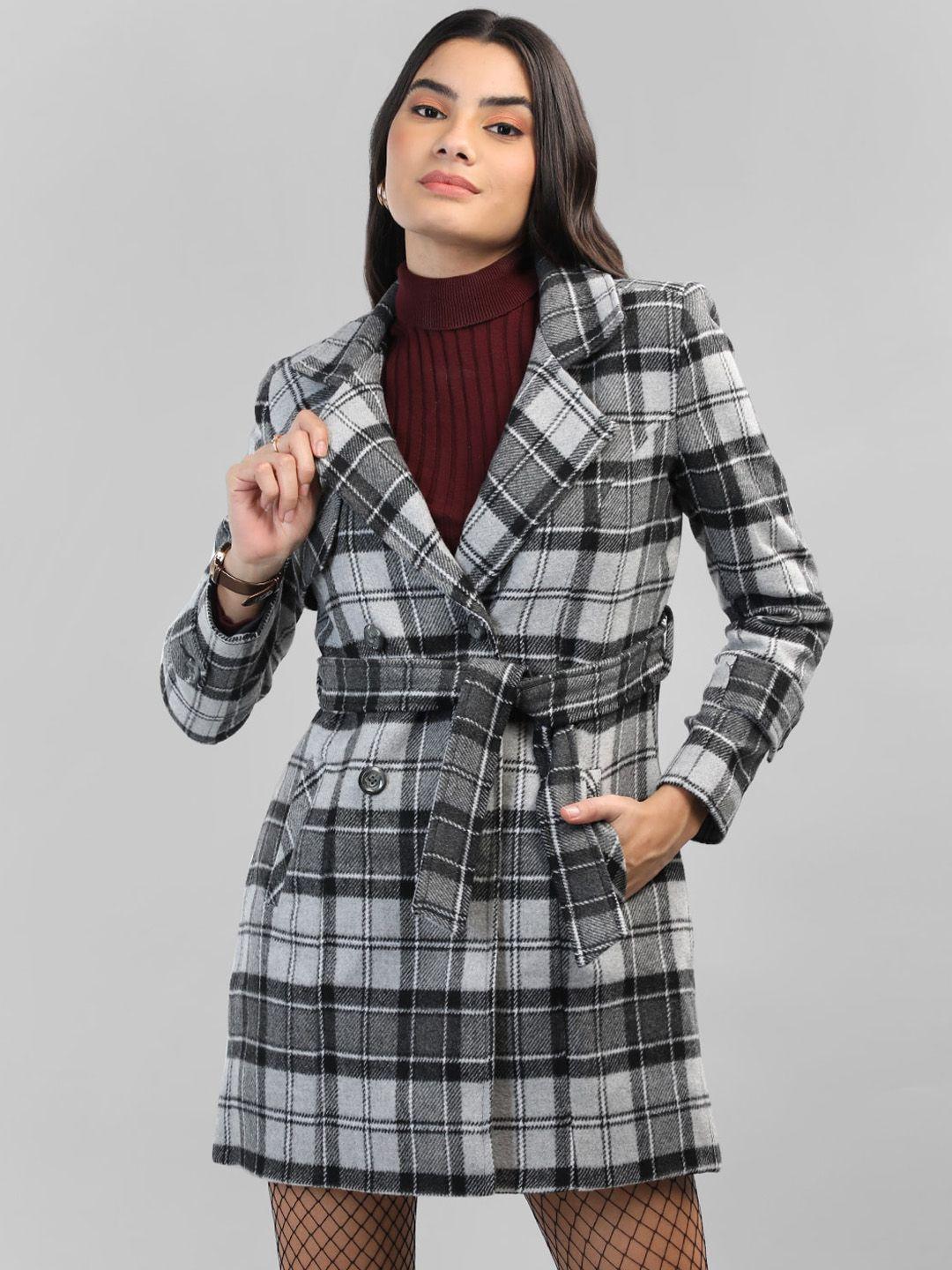 chkokko checked double breasted woollen overcoat