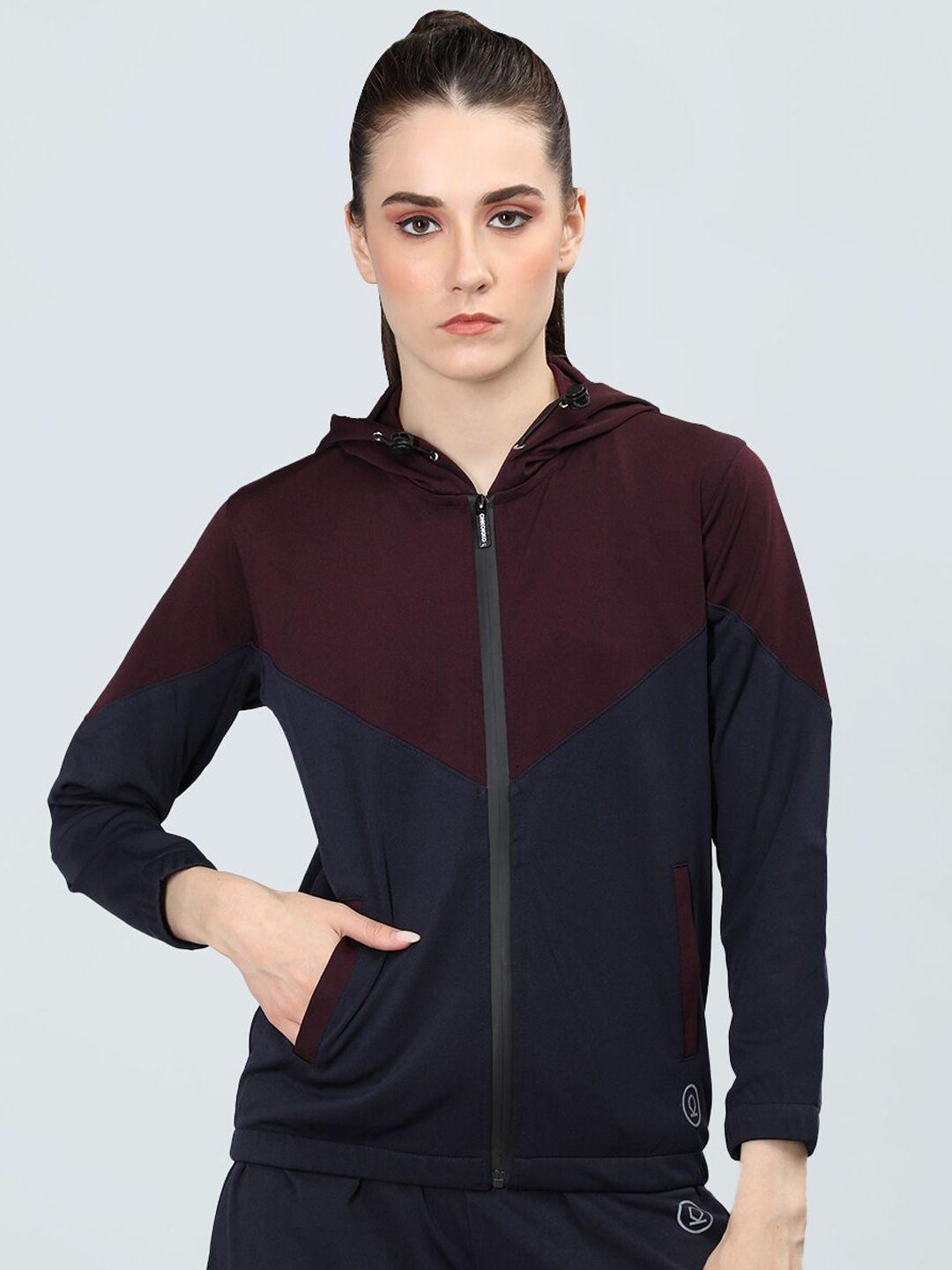 chkokko colourblocked hooded lightweight sporty jacket