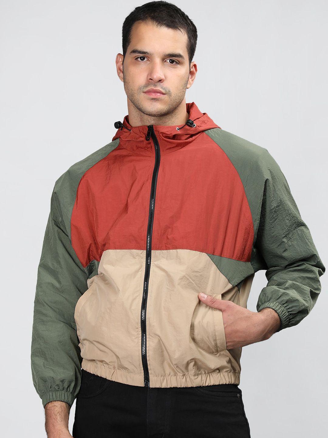 chkokko colourblocked hooded windcheater sporty jacket