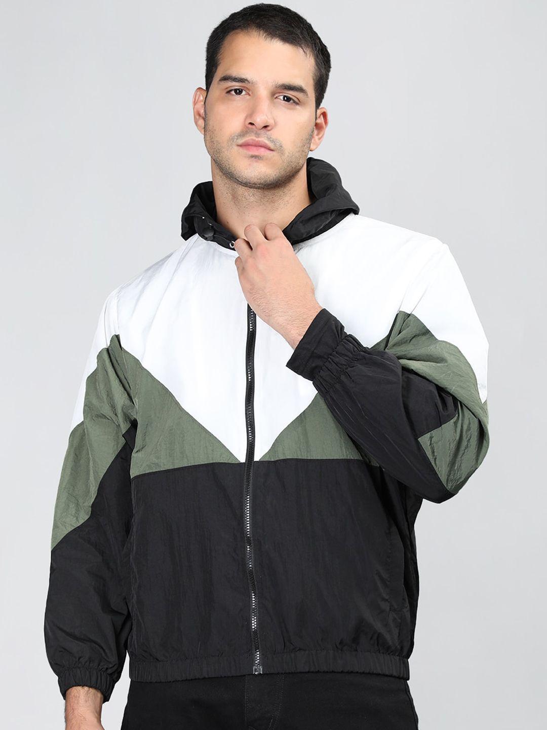 chkokko colourblocked hooded windcheater sporty jacket