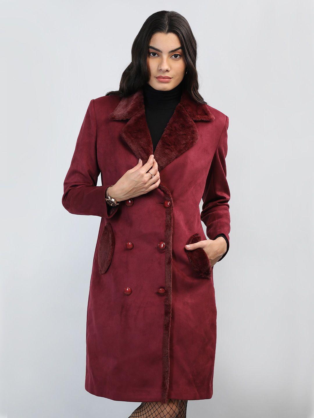 chkokko double breasted notched lapel woollen overcoat