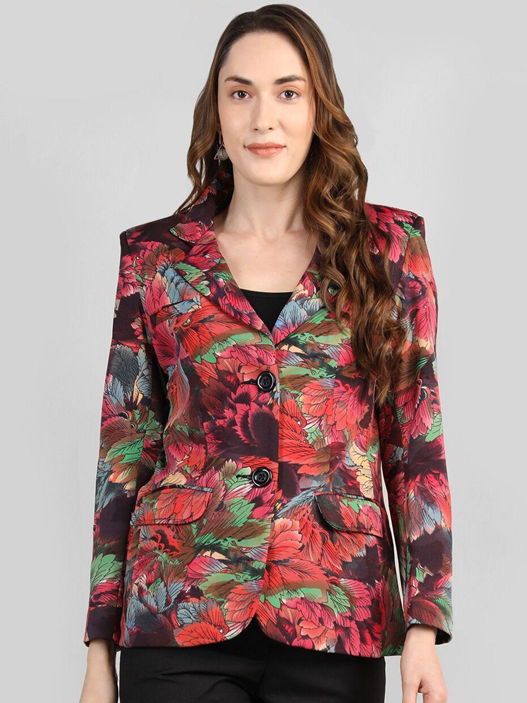 chkokko floral printed  single breasted stylish coat