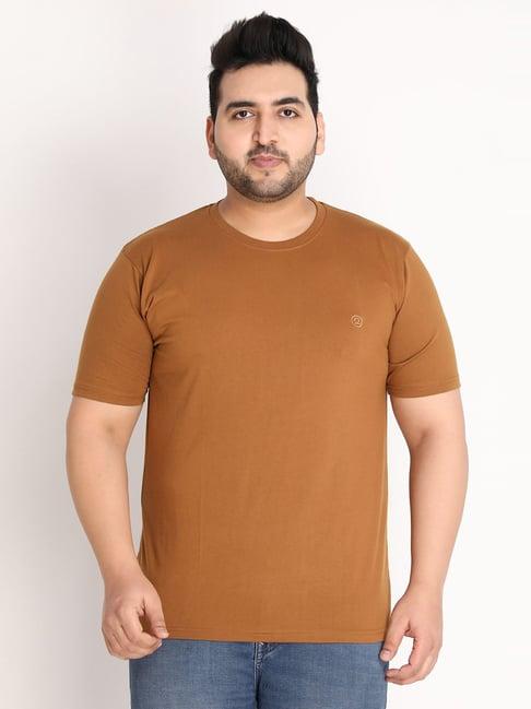 chkokko goldbrown cotton regular fit t-shirt