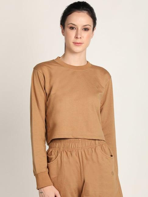 chkokko light brown round neck t-shirt