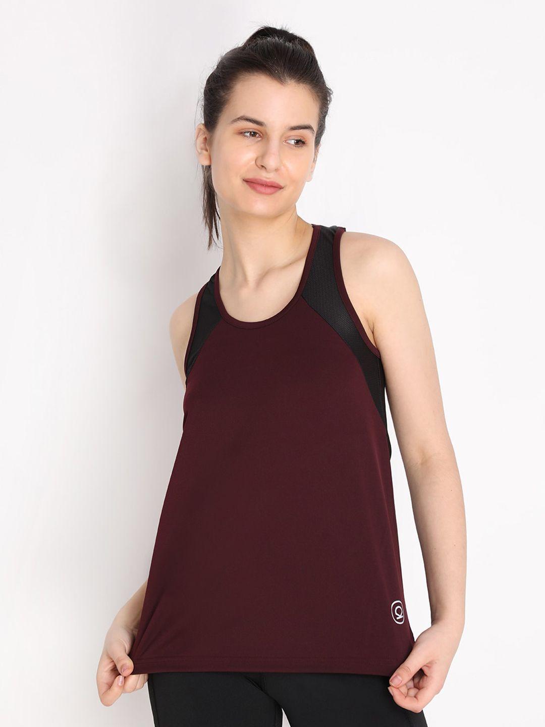 chkokko maroon & black  active wear sports tank top